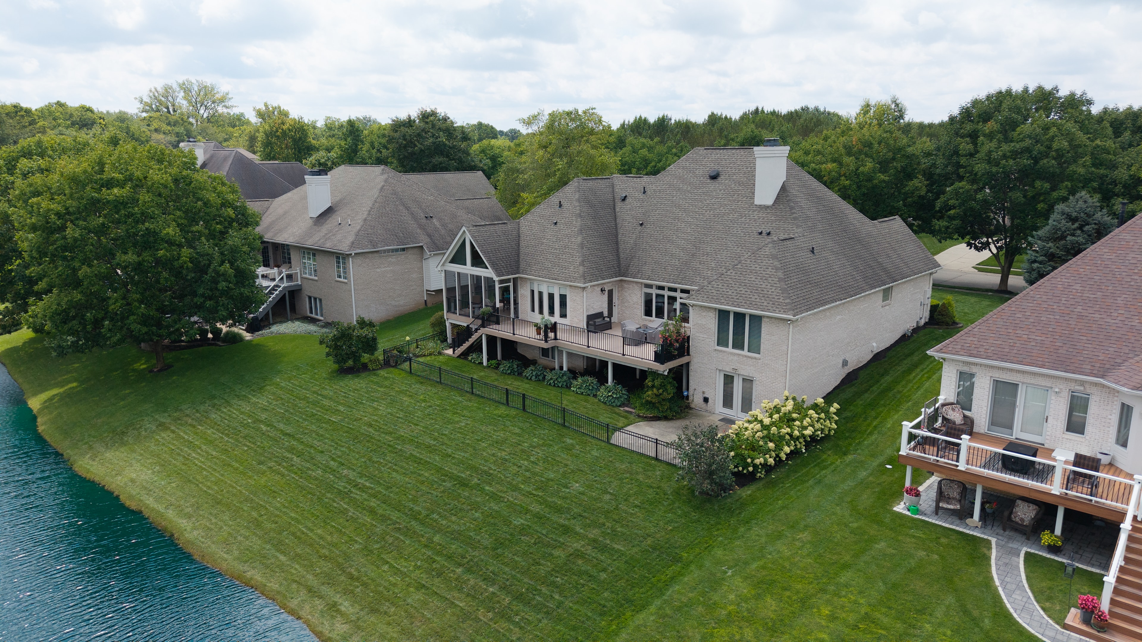 Lakefront arrival aerial real estate project